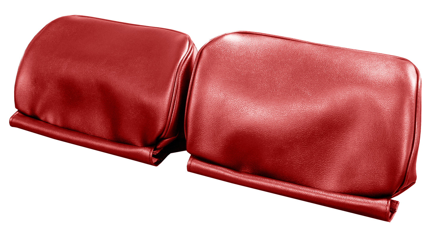 66-67 GM A-BODY BUCKET SEAT 'NON-ORIGINAL' HEADREST COVERS - RED