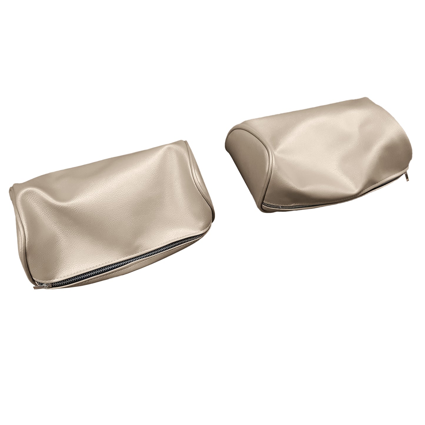 66 GM A-BODY BENCH SEAT 'ZIPPERED' HEADREST COVERS - PARCHMENT