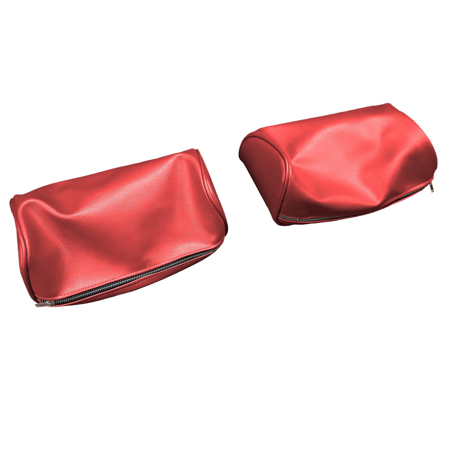 67 GM A-BODY BENCH SEAT 'ZIPPERED' HEADREST COVERS - RED