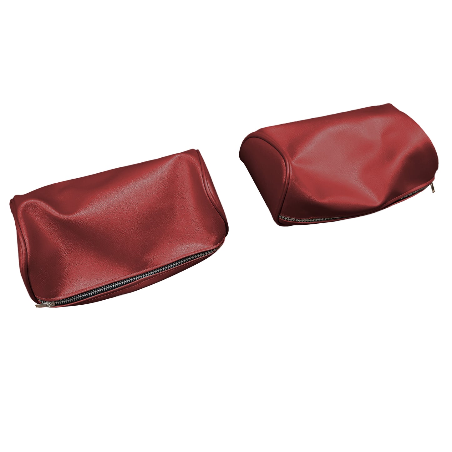 66 GM A-BODY BENCH SEAT 'ZIPPERED' HEADREST COVERS - RED