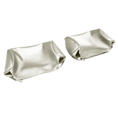 68 CHRYSLER/DODGE/PLYMOUTH A, B & C-BODY BENCH SEAT HEADREST COVERS (COLOGNE GRAIN) - PEARL WHITE