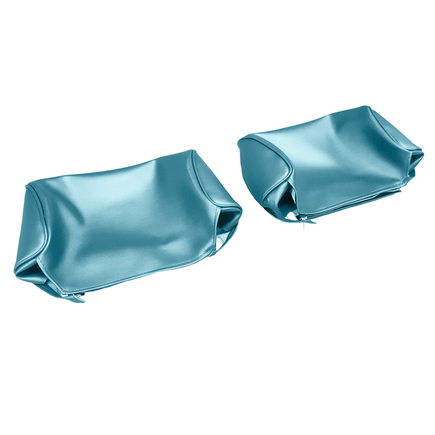 68 CHRYSLER/DODGE/PLYMOUTH A, B & C-BODY BENCH SEAT HEADREST COVERS (COLOGNE GRAIN) - LIGHT BLUE