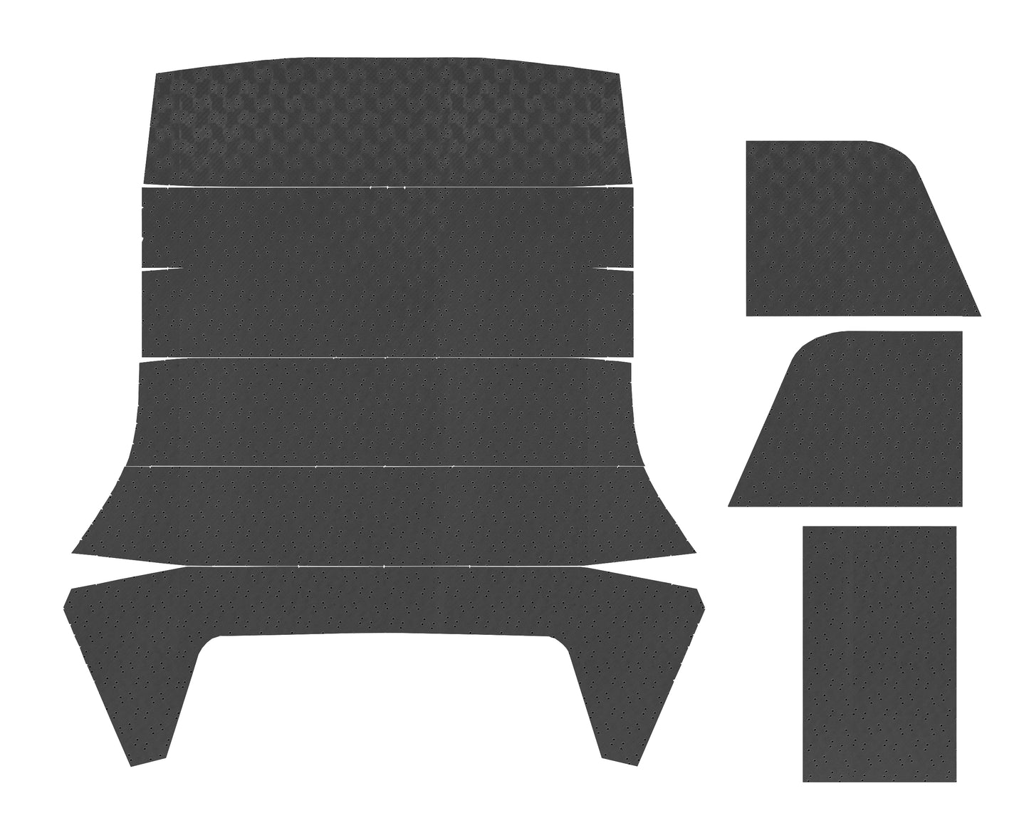 66 GTO/LEMANS "EARLY PRODUCTION - 1ST DESIGN" HEADLINER (FINE DIAMOND PERFORATED) - BLACK