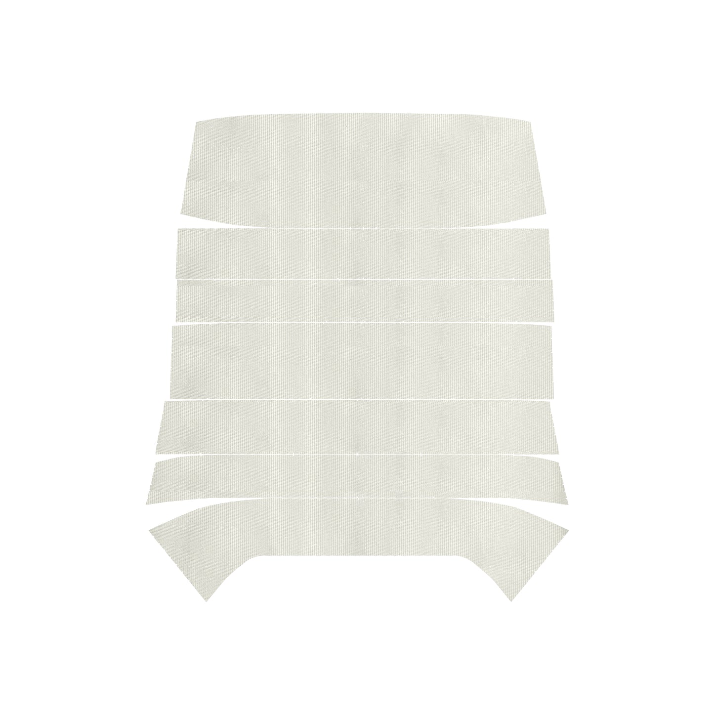 68 TEMPEST CUSTOM HARDTOP '6-BOW' HEADLINER (RIBBED) - WHITE