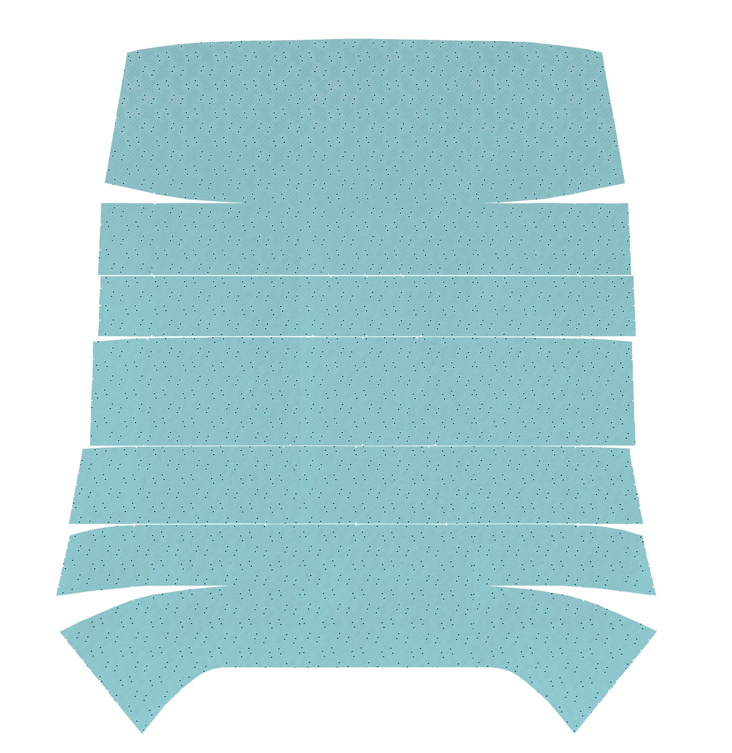 68 GTO/LEMANS 6-BOW HEADLINER (FINE DIAMOND PERFORATED) - TURQUOISE