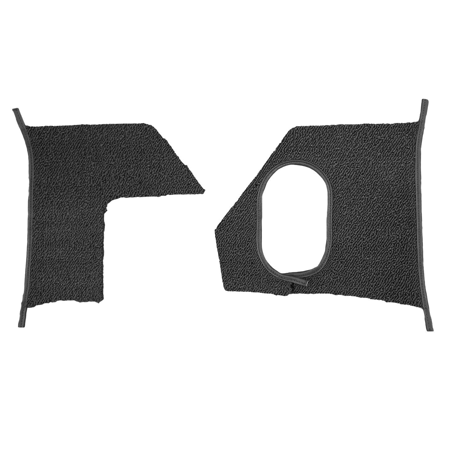 64 CUTLASS/442/SKYLARK/GS KICK PANEL CARPET WITH A/C & DRIVERSIDE FRESH AIR VENT - BLACK