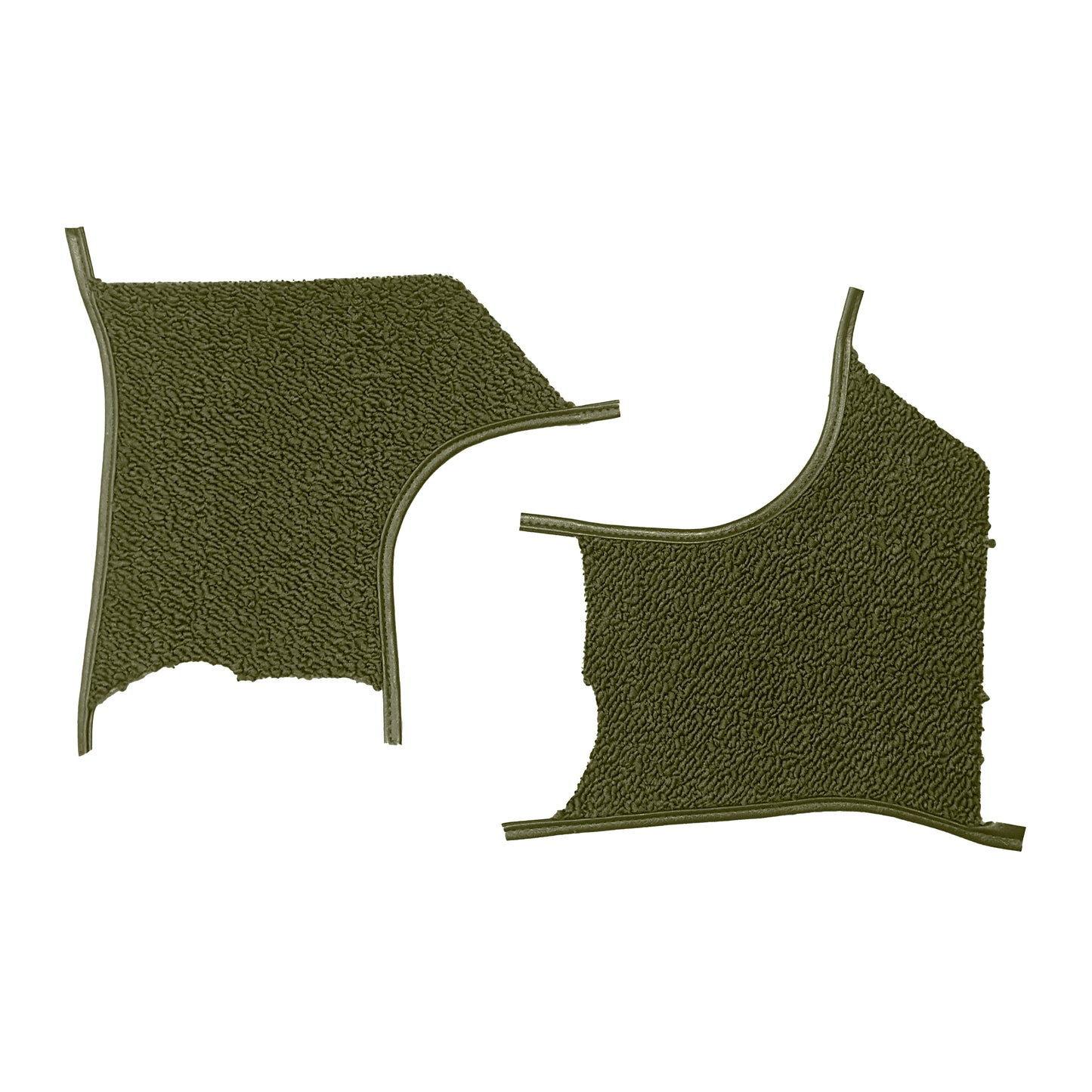 69-72 CUTLASS/442/SKYLARK/GS COUPE KICK PANEL CARPET WITHOUT A/C - OLIVE GREEN