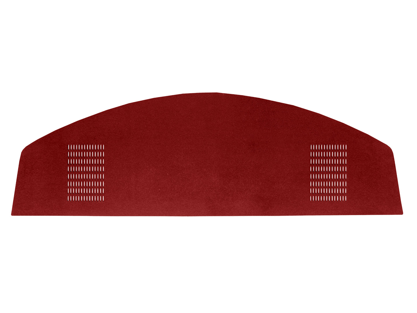 67 BARRACUDA HARDTOP PACKAGE TRAY WITH SPEAKER CUT-OUTS - RED