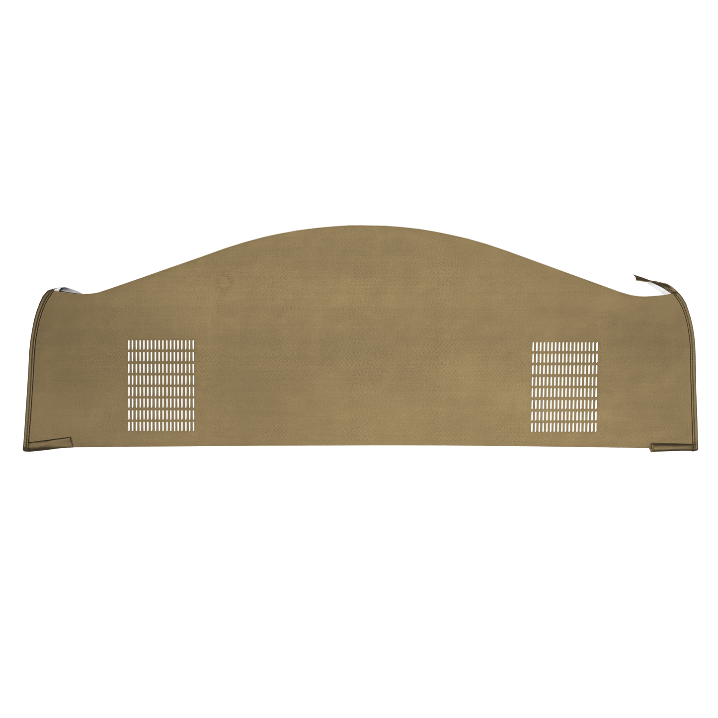 68 DODGE/PLYMOUTH B-BODY HARDTOP (NOT CHARGER) PACKAGE TRAY WITH SAME DIRECTION SPEAKER CUT-OUTS - FAWN