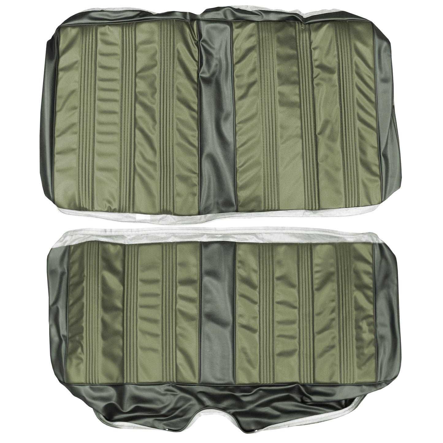 70 DART CUSTOM/SWINGER HARDTOP REAR UPHOLSTERY - LIGHT GREEN/DARK GREEN