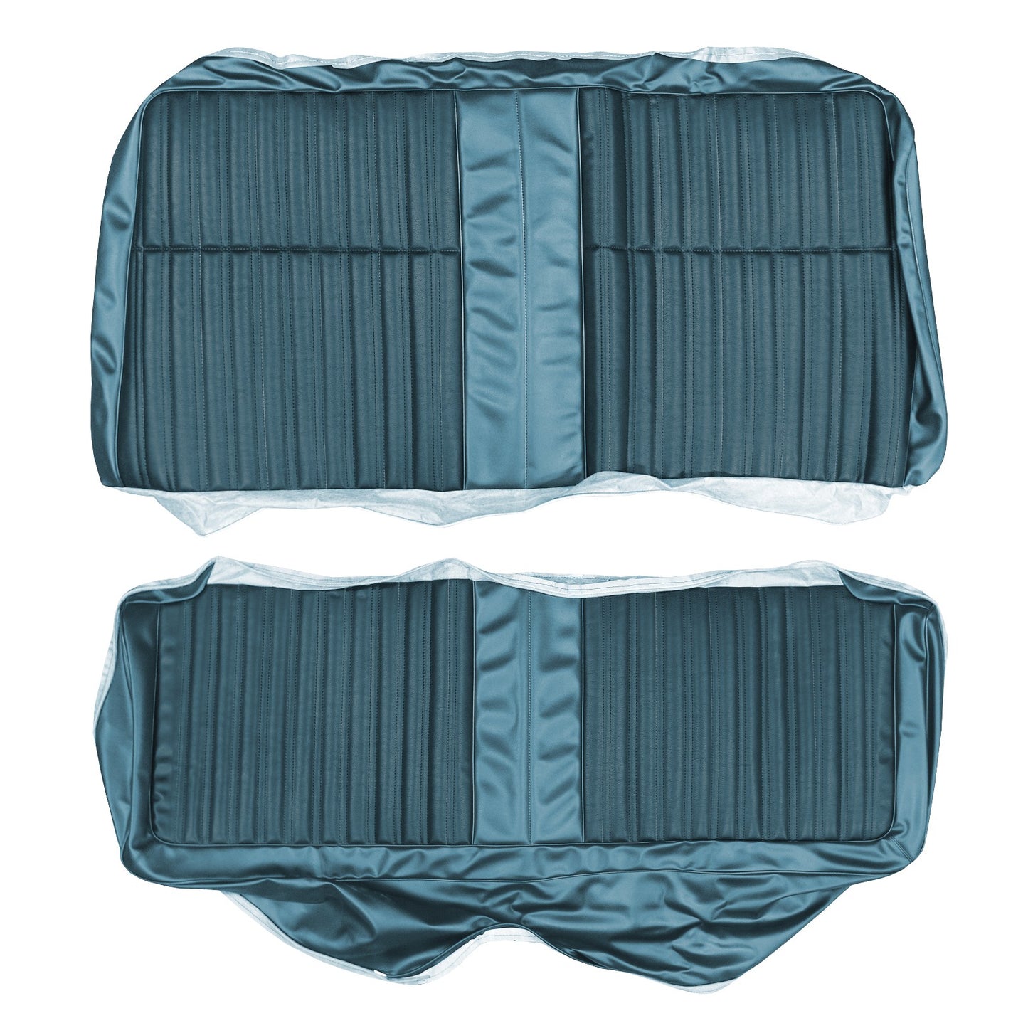 68 CORONET 440/SUPERBEE HARDTOP REAR UPHOLSTERY - DARK BLUE/LIGHT BLUE