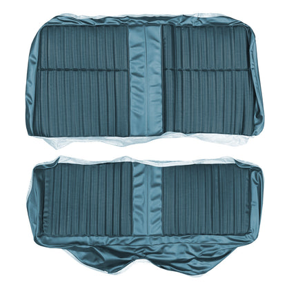 68 CORONET 440/SUPERBEE HARDTOP REAR UPHOLSTERY - DARK BLUE/LIGHT BLUE