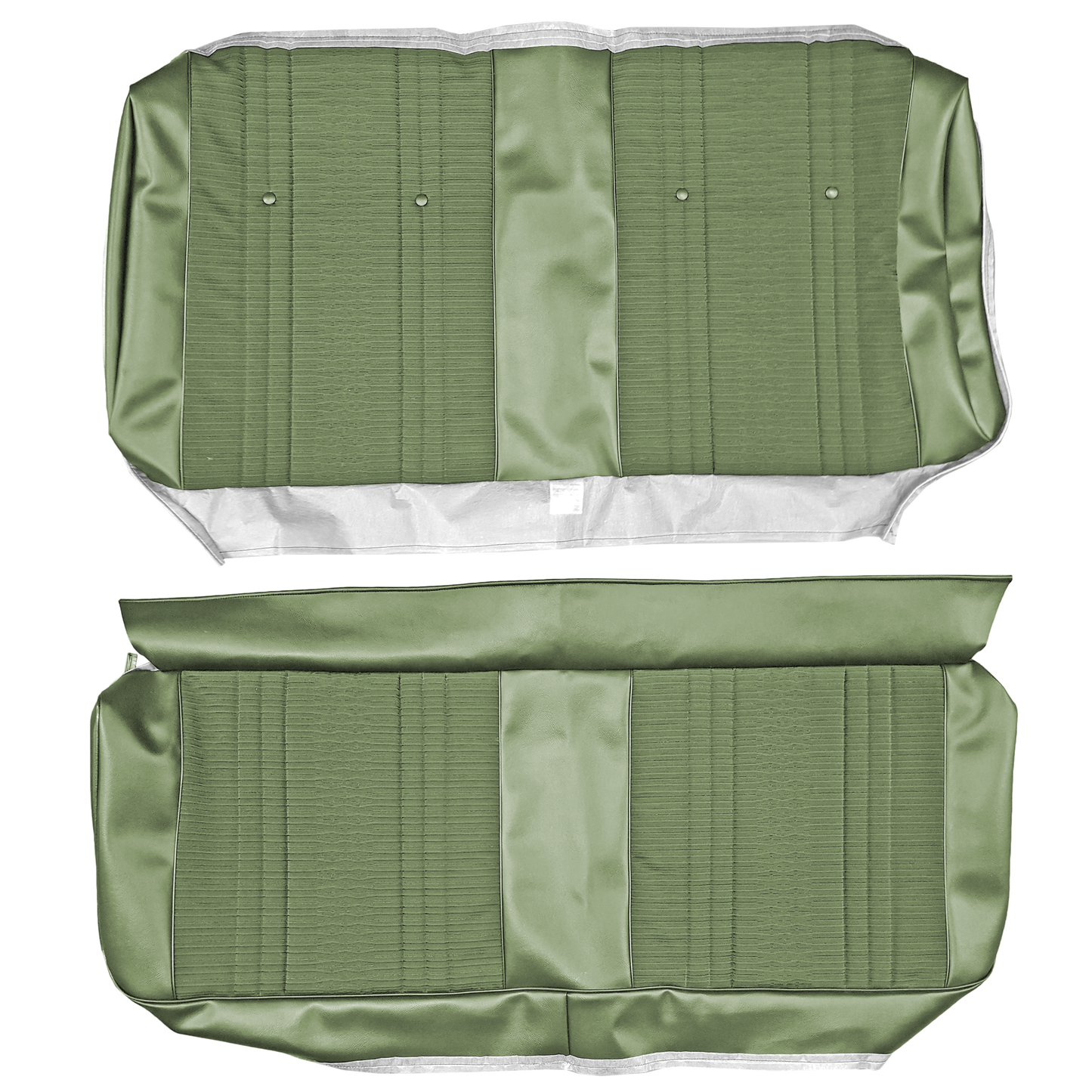 69 CHEVELLE/MALIBU HARDTOP REAR CLOTH UPHOLSTERY - SRM LIGHT GREEN CLOTH/LIGHT GREEN