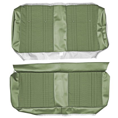69 CHEVELLE/MALIBU HARDTOP REAR CLOTH UPHOLSTERY - SRM LIGHT GREEN CLOTH/LIGHT GREEN