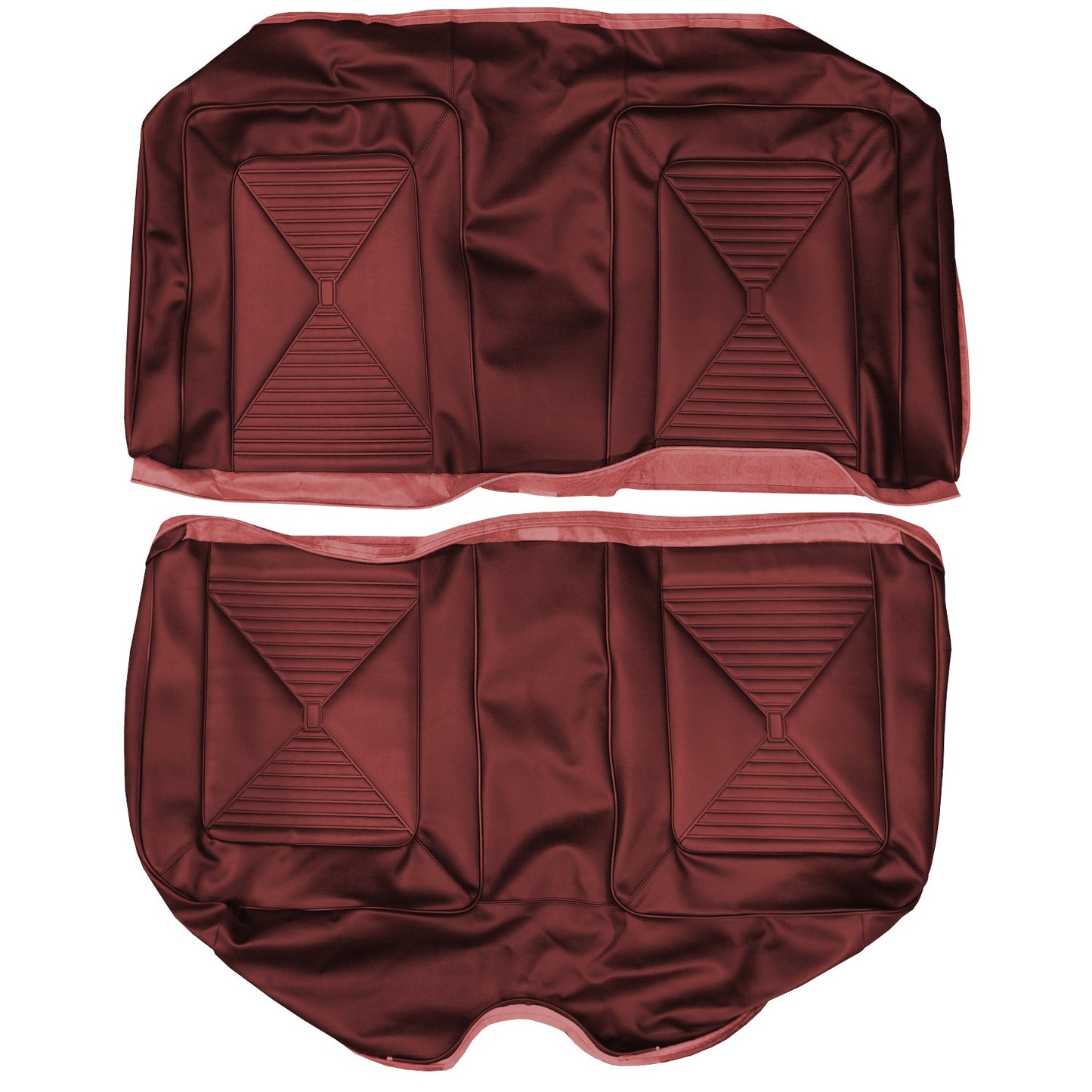 65 DART GT HARDTOP REAR UPHOLSTERY - RED