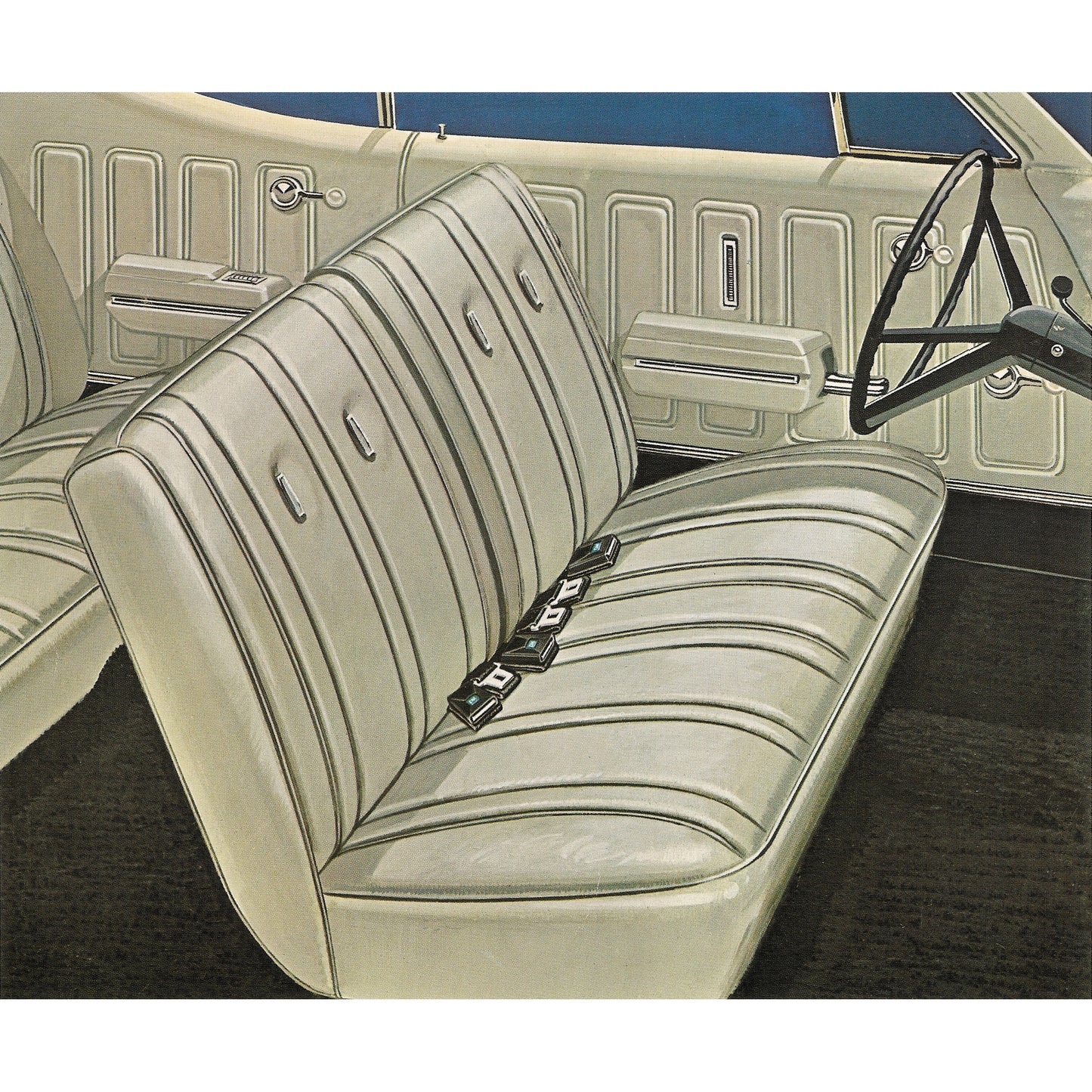 68 SKYLARK/GS 350 SPLIT BENCH UPHOLSTERY - BLACK