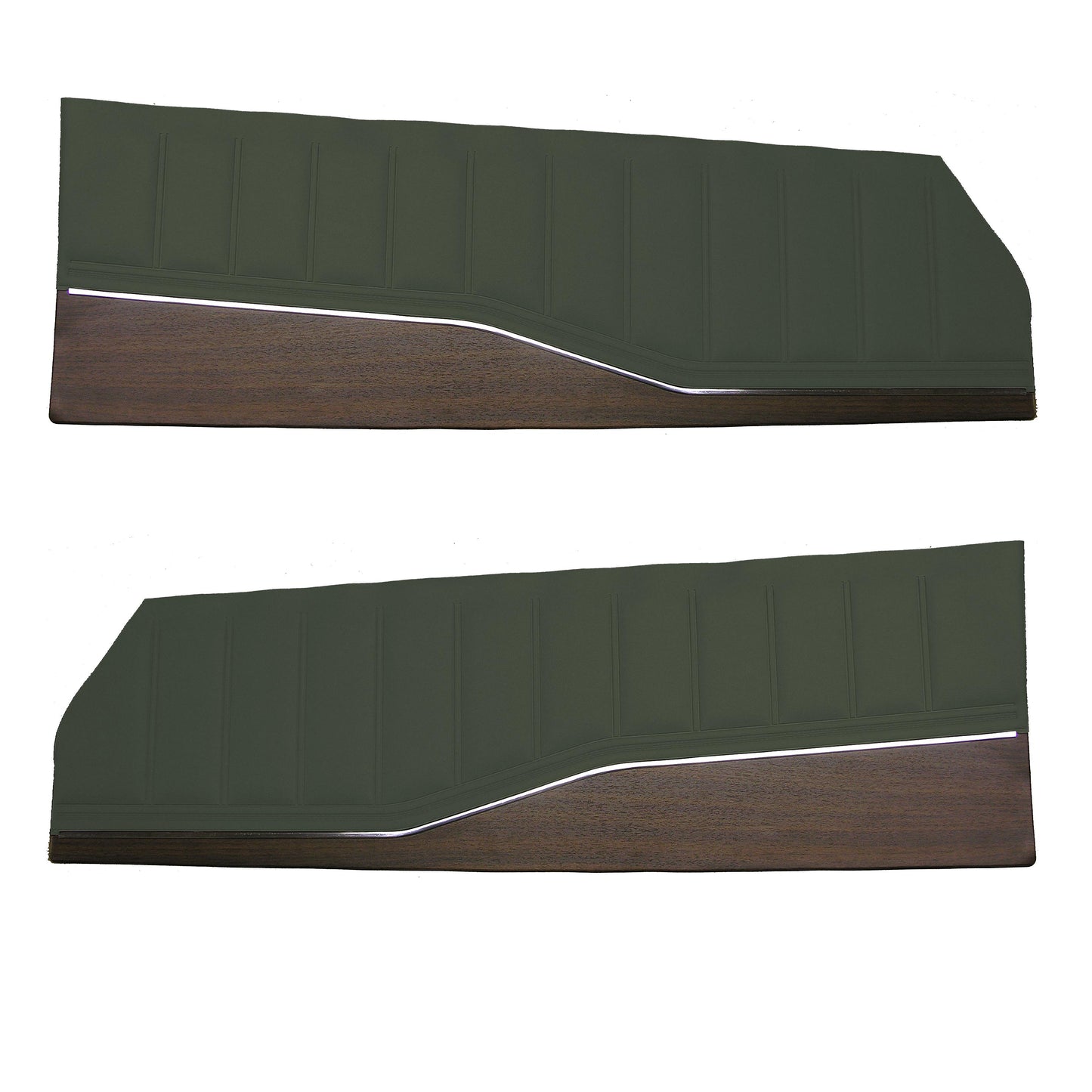 73 CHARGER FRONT UPPER DOOR PANELS W/ WOODGRAIN (COLOGNE GRAIN) - GREEN