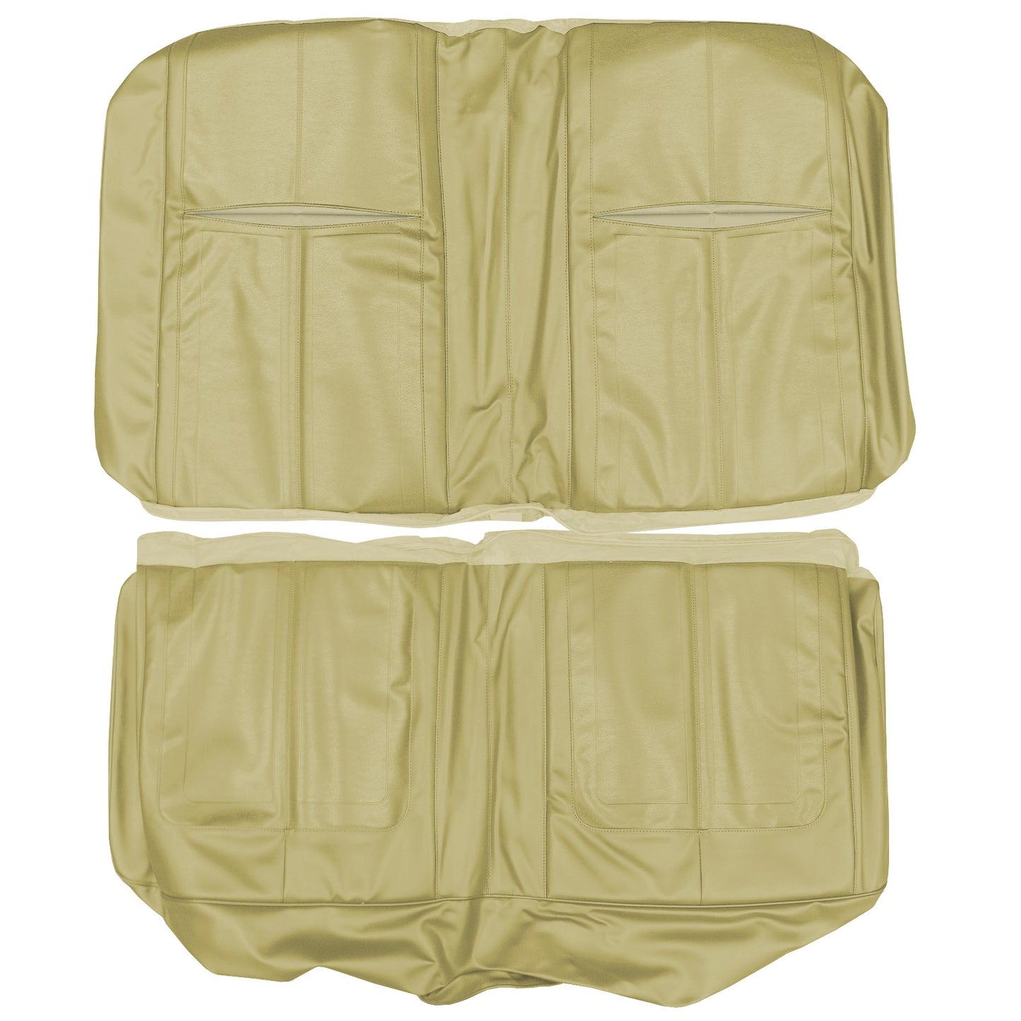 68 DART GT/GTS HARDTOP REAR UPHOLSTERY - EMBER GOLD W/ SRM PARCHMENT PLEAT