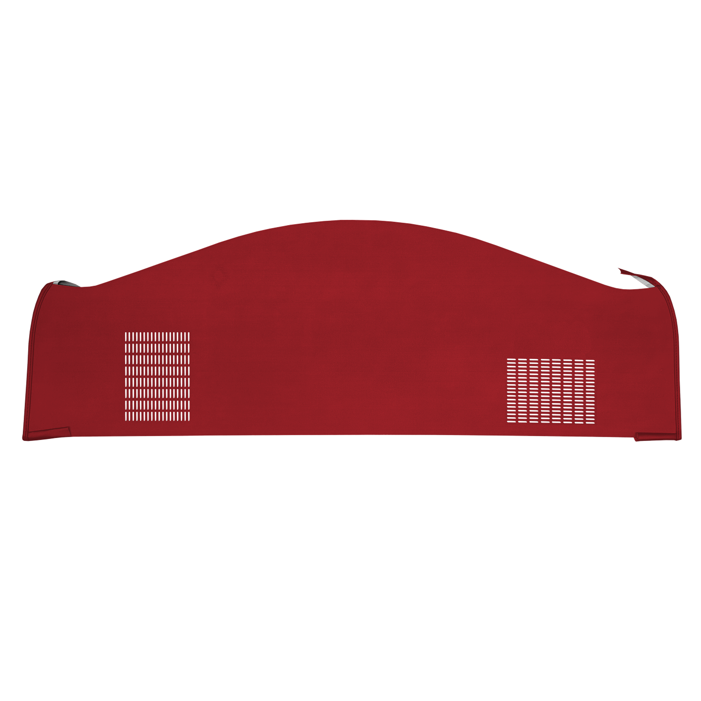 69 DODGE/PLYMOUTH B-BODY HARDTOP (NOT CHARGER) PACKAGE TRAY WITH OPPOSITE DIRECTION SPEAKER CUT-OUTS - RED