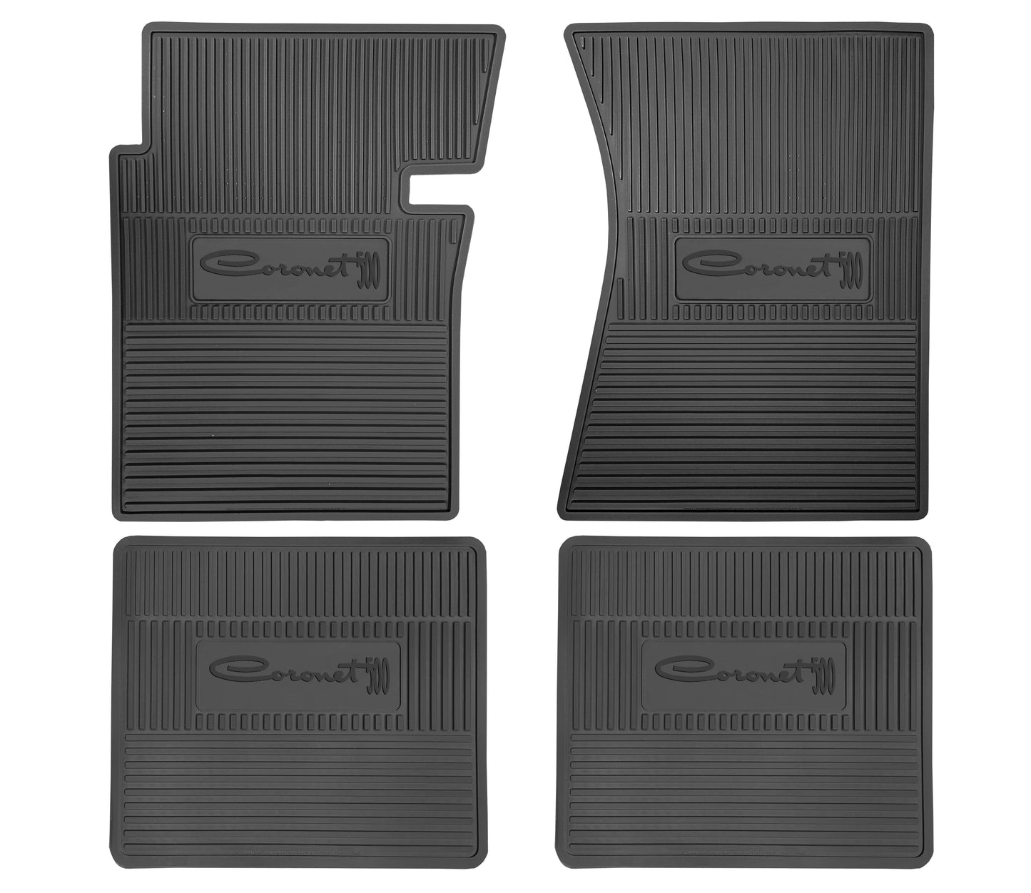 65 DODGE 'CORONET 500' FLOOR MATS W/ MANUAL TRANSMISSION - BLACK
