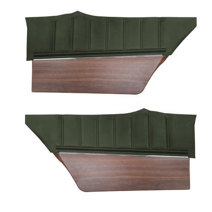 72 CHARGER/CHARGER SE HARDTOP UPPER REAR PANELS W/ WOODGRIAN - GREEN