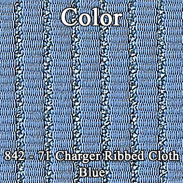 71 CHARGER SE HARDTOP REAR CLOTH UPHOLSTERY - SRM BLUE RIBBED CLOTH/BRIGHT BLUE