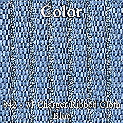 71 CHARGER SE HARDTOP REAR CLOTH UPHOLSTERY - SRM BLUE RIBBED CLOTH/BRIGHT BLUE