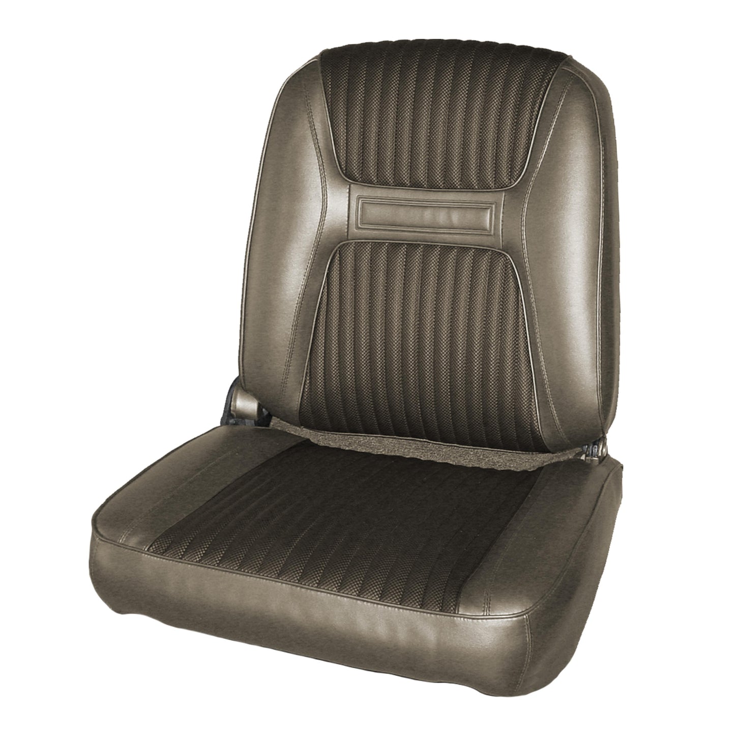 65 CHRYSLER 300/300L BUCKET SEAT UPHOLSTERY - SRM BROWN-BLACK FILLED/FAWN TAN