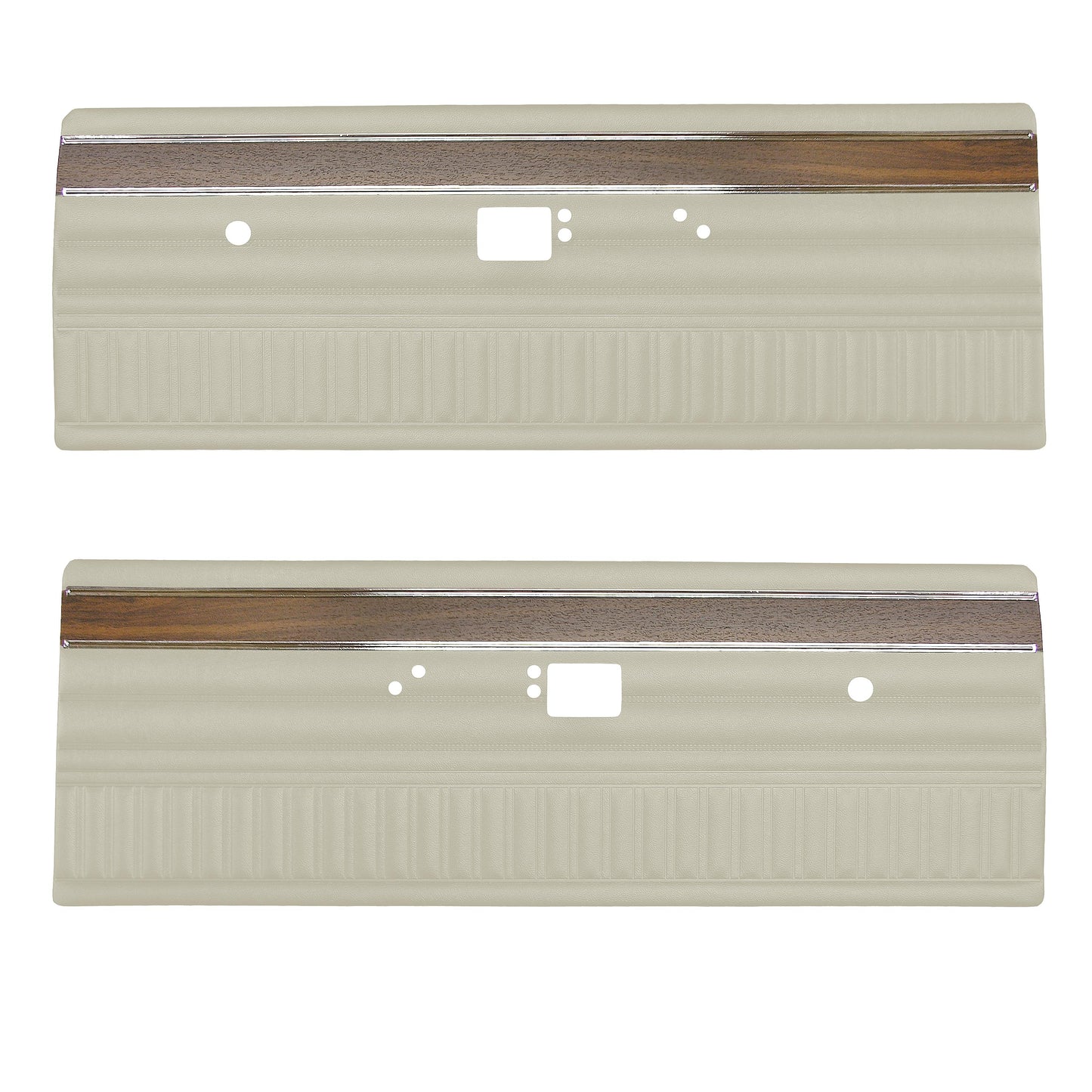 72 DEMON FRONT DOOR PANELS (W/ WOOGRAIN & KNURLED CHROME) - WHITE