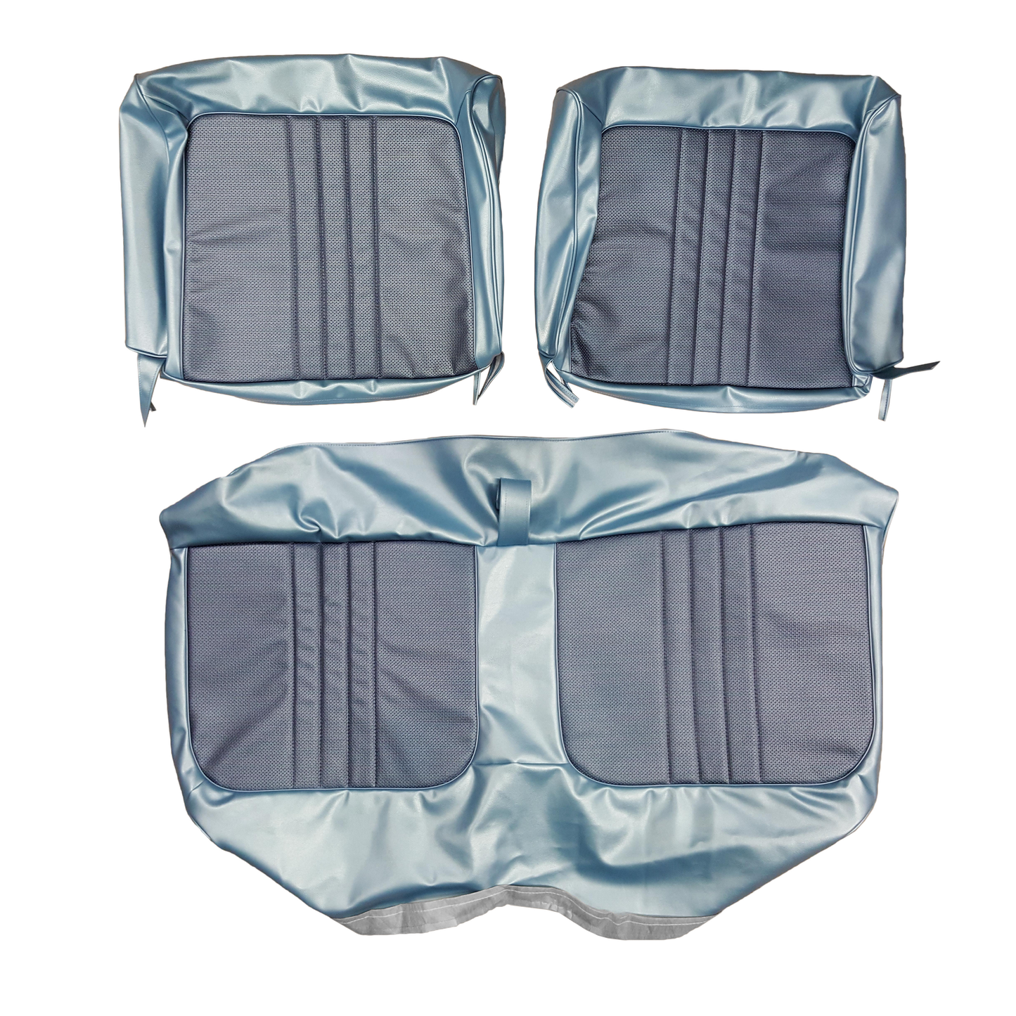 69 BELVEDERE/ROADRUNNER/CORONET SPLIT BENCH UPHOLSTERY - DARK BLUE/LIGHT BLUE