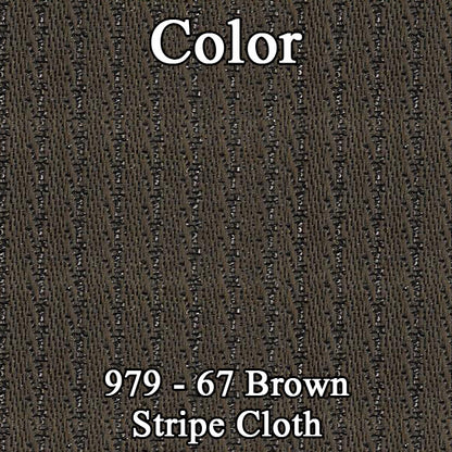 67 VALIANT 200/SIGNET SEDAN REAR UPHOLSTERY - SRM BROWN CLOTH/SRM DARK BROWN