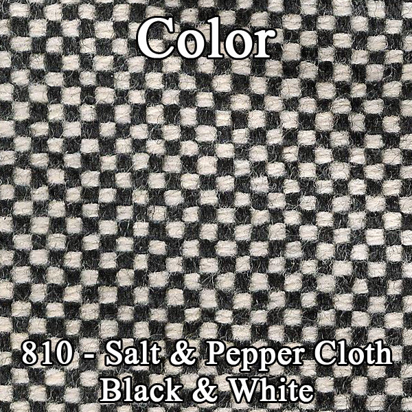 70 CHALLENGER BUCKET SEAT CLOTH UPHOLSTERY - LSRM BLACK/WHITE SALT&PEPPER CLOTH/BLACK