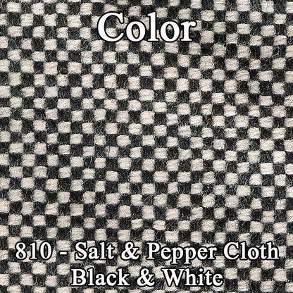 70 CHALLENGER BUCKET SEAT CLOTH UPHOLSTERY - LSRM BLACK/WHITE SALT&PEPPER CLOTH/BLACK