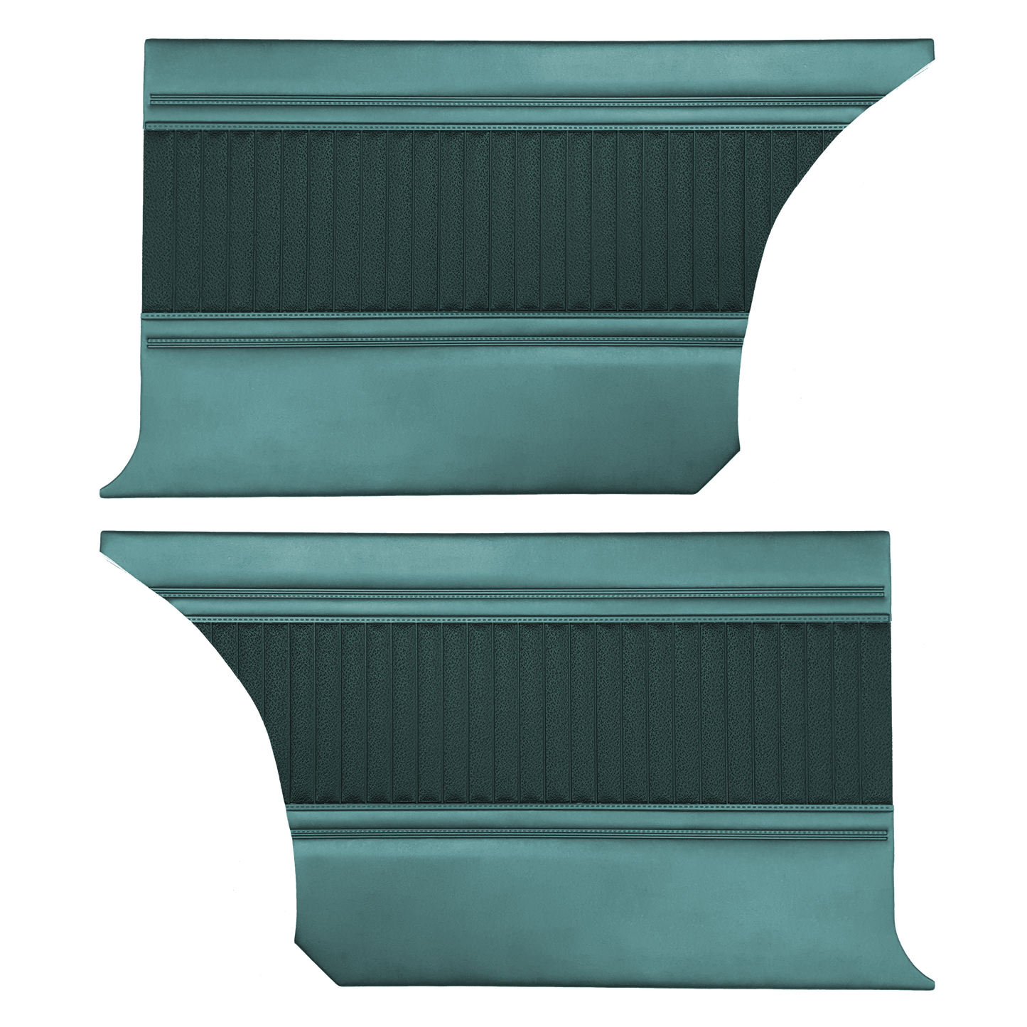 66 BELVEDERE II HARDTOP REAR PANELS - DARK TURQUOISE/LIGHT TURQUOISE