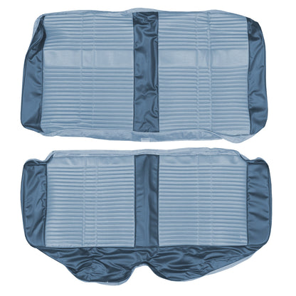 68 SATELLITE/ROADRUNNER "DECOR" HARDTOP REAR UPHOLSTERY - LIGHT BLUE/DARK BLUE