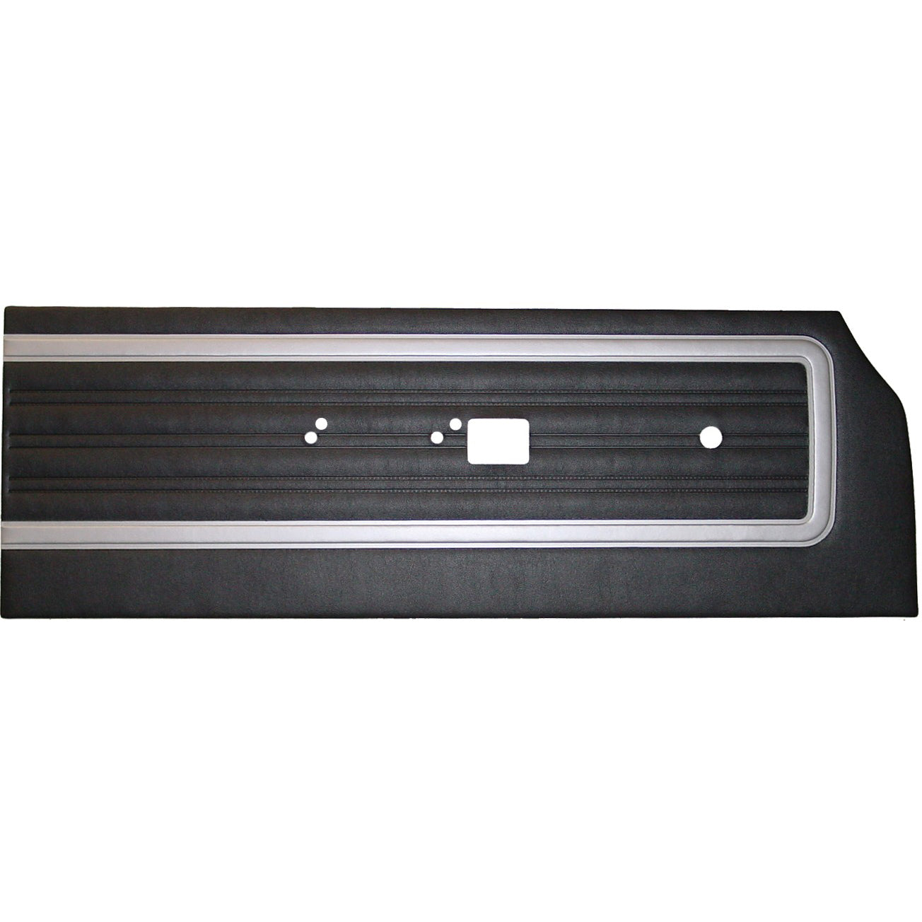70 SATELLITE/ROADRUNNER "DECOR" FRONT DOOR PANELS - BLACK W/ SILVER ACCENT