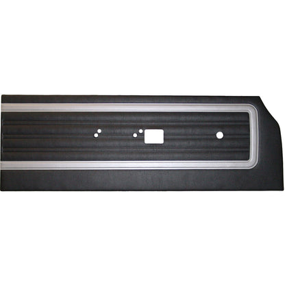 70 SATELLITE/ROADRUNNER "DECOR" FRONT DOOR PANELS - BLACK W/ SILVER ACCENT