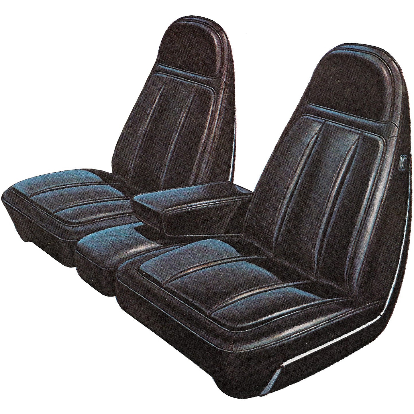 71 CHRYSLER 300/NEWPORT BUCKET SEAT UPHOLSTERY - BLACK