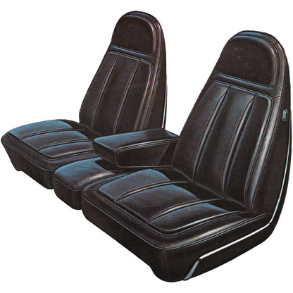 71 CHRYSLER 300/NEWPORT BUCKET SEAT UPHOLSTERY - BLACK