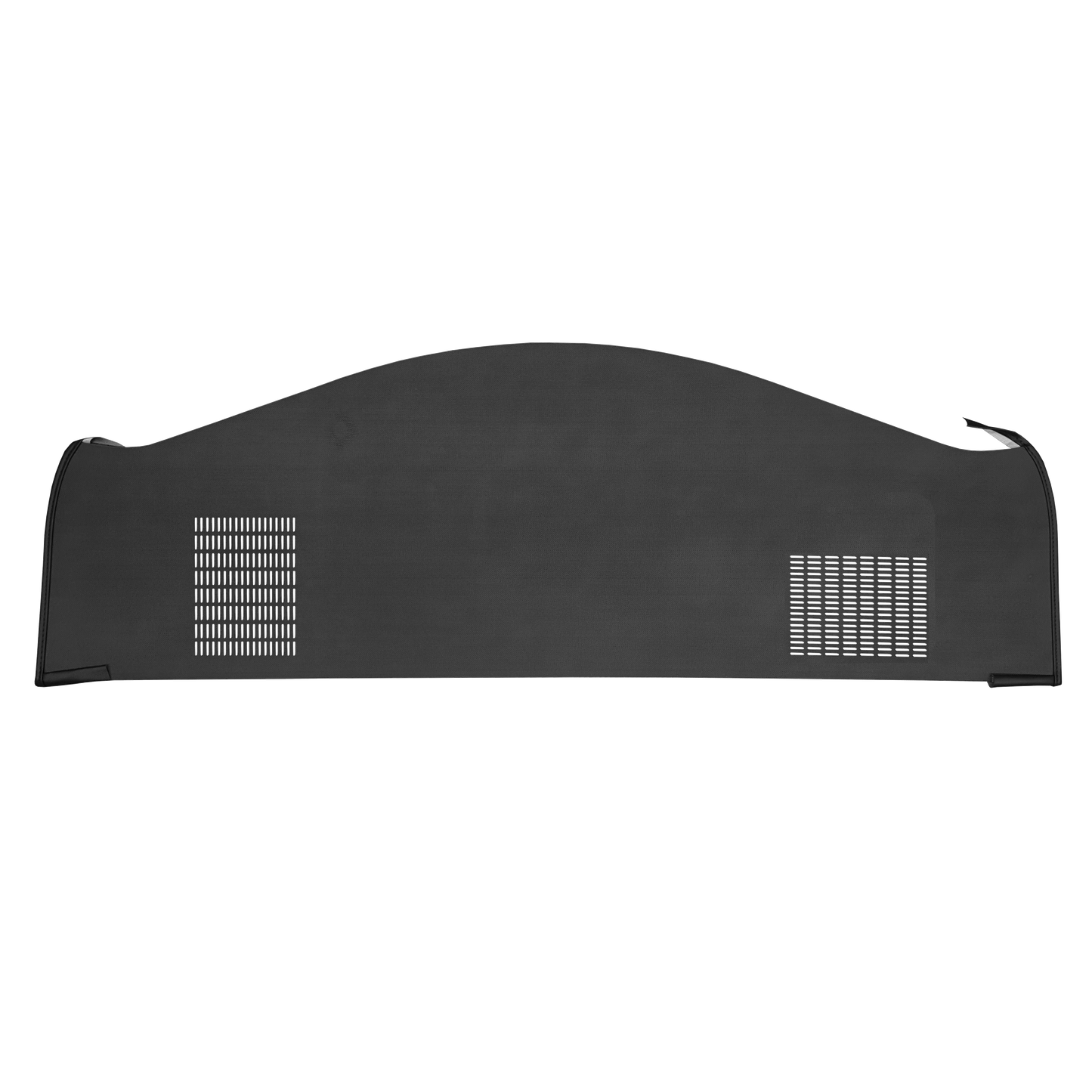 68-70 DODGE/PLYMOUTH B-BODY HARDTOP (NOT CHARGER) PACKAGE TRAY WITH OPPOSITE DIRECTION SPEAKER CUT-OUTS - BLACK