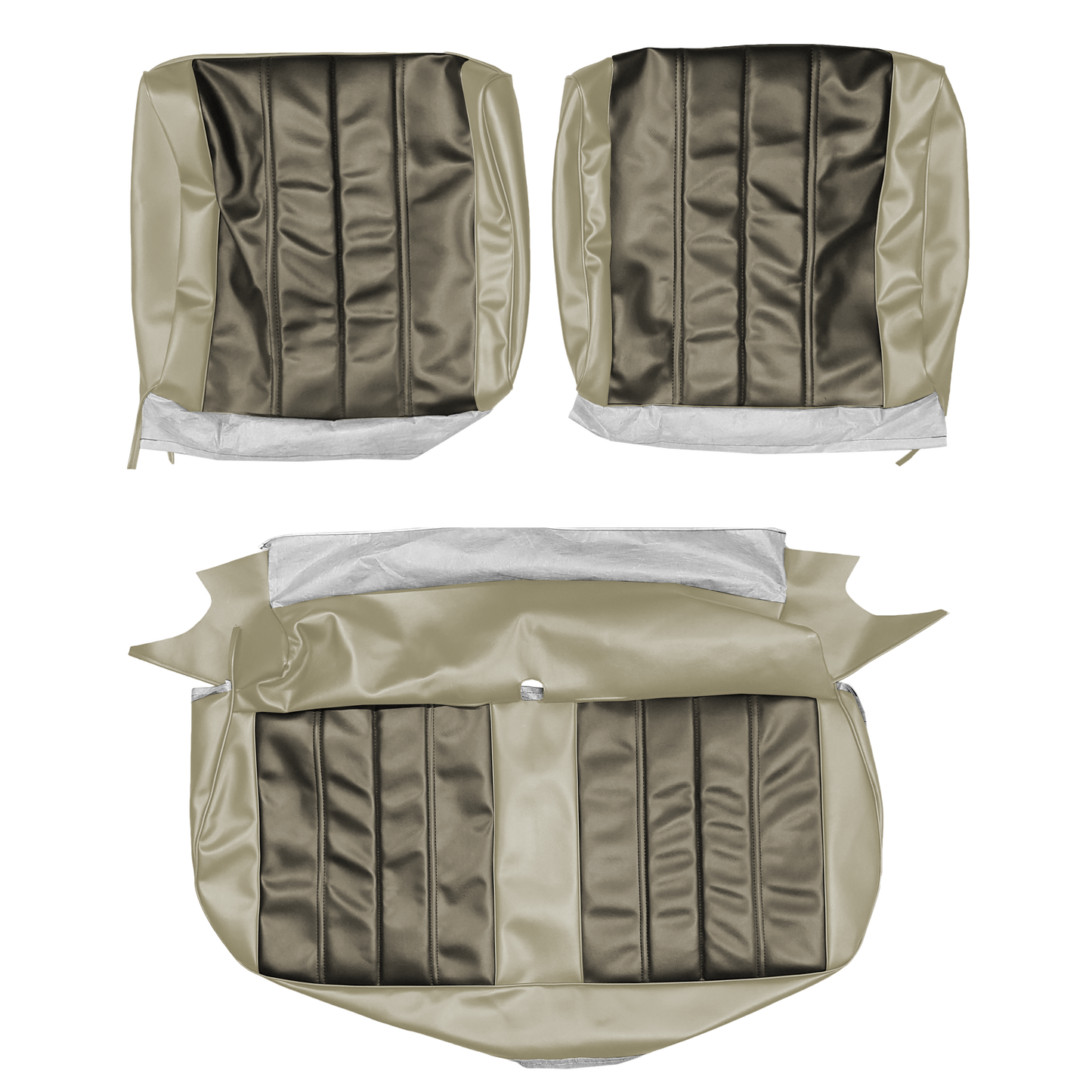 66 CHEVELLE/MALIBU/EL CAMINO SPLIT BENCH UPHOLSTERY - FAWN/PARCHMENT