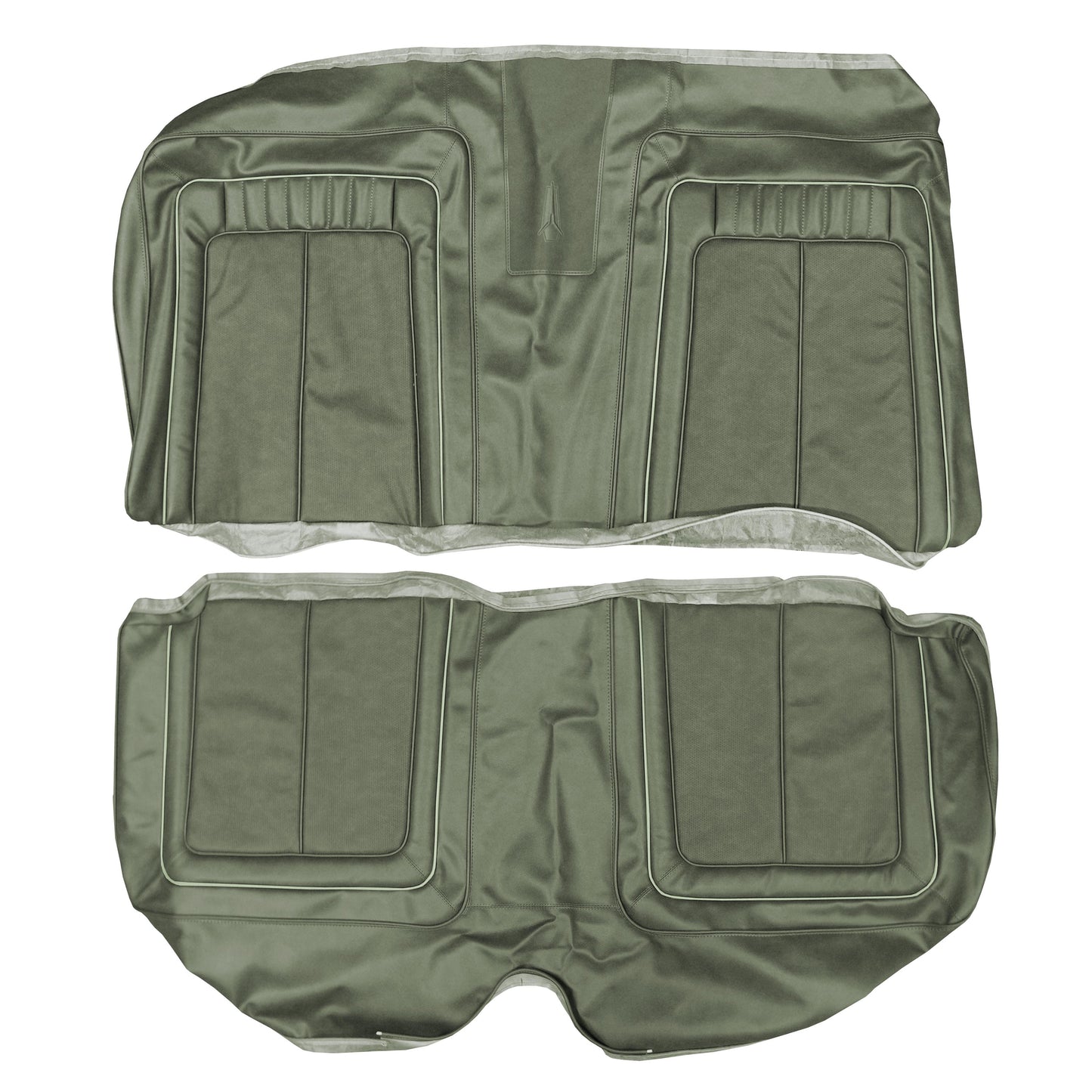 70 SPORT SATELLITE/ROADRUNNER/GTX HARDTOP REAR UPHOLSTERY - DARK GREEN W/ LIGHT GREEN WELT