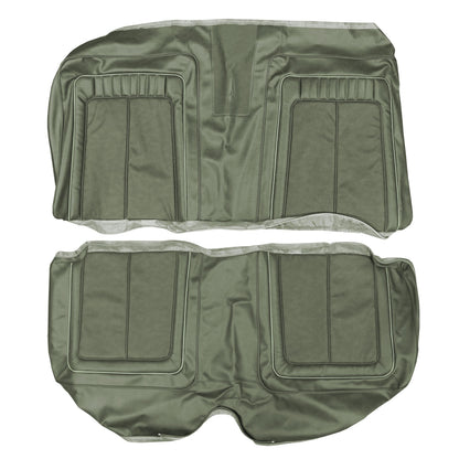 70 SPORT SATELLITE/ROADRUNNER/GTX HARDTOP REAR UPHOLSTERY - DARK GREEN W/ LIGHT GREEN WELT