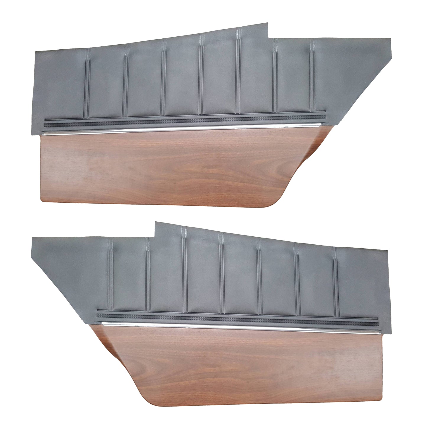 73 CHARGER HARDTOP REAR UPPER PANELS W/ WOODGRAIN (COLOGNE GRAIN) - BLACK