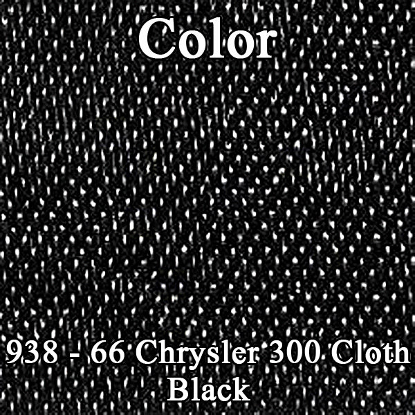 66 CHRYSLER 300 HARDTOP REAR CLOTH UPHOLSTERY - SRM BLACK CLOTH/PEARL WHITE