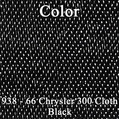 66 CHRYSLER 300 HARDTOP REAR CLOTH UPHOLSTERY - SRM BLACK CLOTH/PEARL WHITE