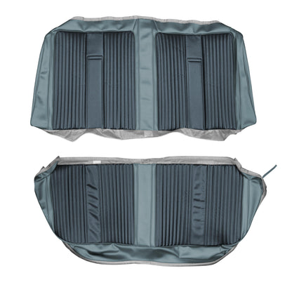 67 BELVEDERE II 4-DOOR SEDAN REAR UPHOLSTERY - NAVY/LIGHT BLUE