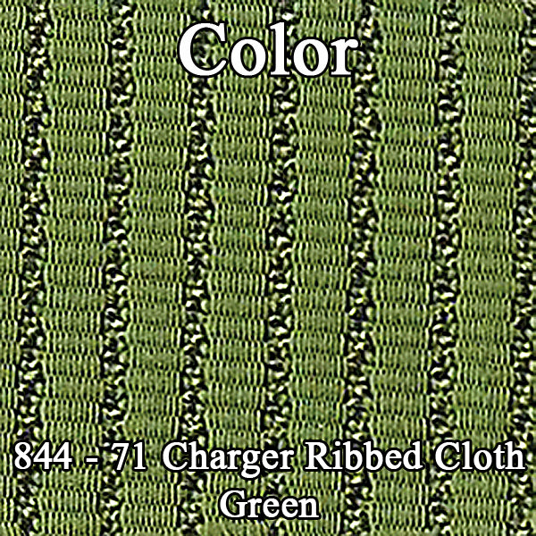 71 CHARGER SE HARDTOP REAR CLOTH UPHOLSTERY - SRM GREEN RIBBED CLOTH/GREEN