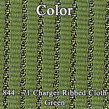 71 CHARGER SE HARDTOP REAR CLOTH UPHOLSTERY - SRM GREEN RIBBED CLOTH/GREEN