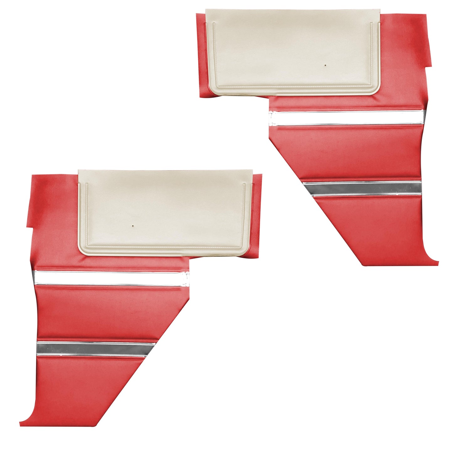 64 SPORT FURY CONVERTIBLE REAR PANELS - RED W/ PEARL WHITE ACCENT